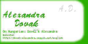 alexandra dovak business card